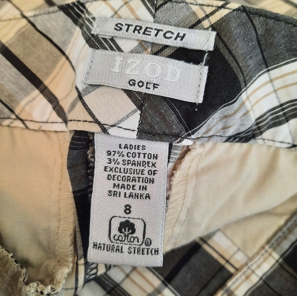 Izod Size 8 Checked Golf Capris - Picture 5 of 7
